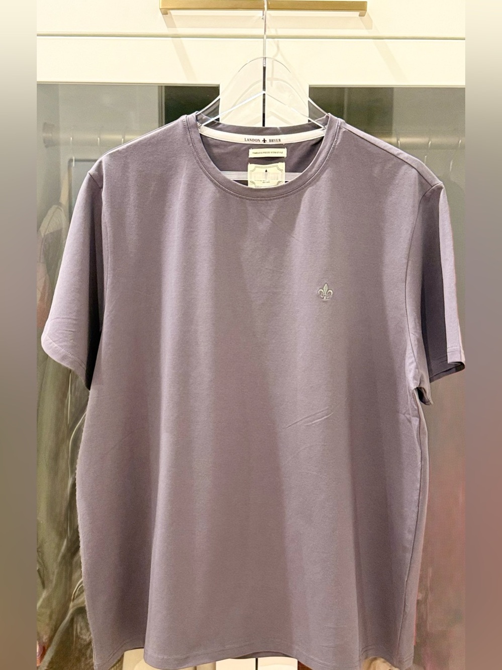 NWT Landon Bryer Men’s XL Frosted Gray Premium Crew Neck T-Shirt MSRP